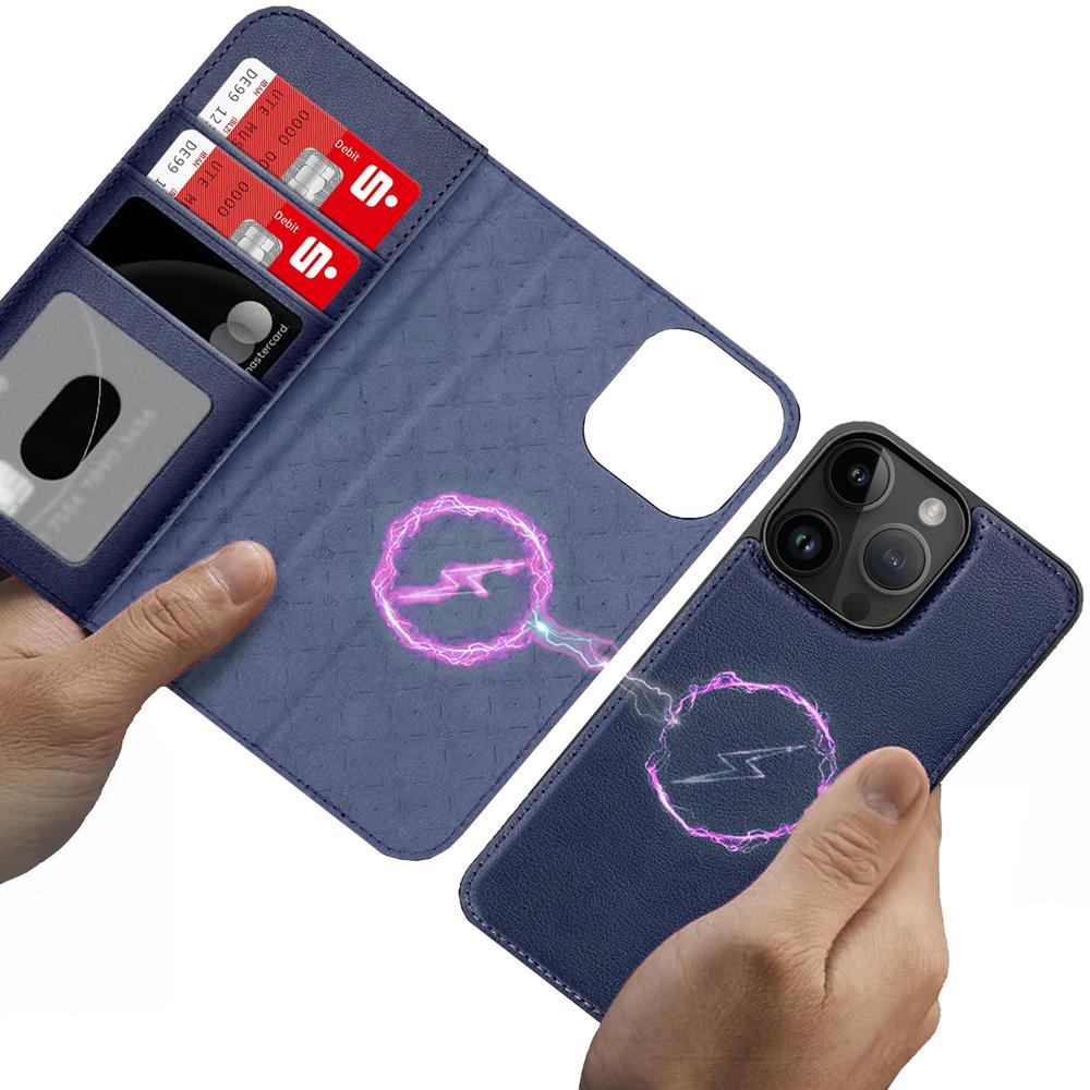 Magnetic Wallet für Apple iPhone 16 Pro Max in Blau