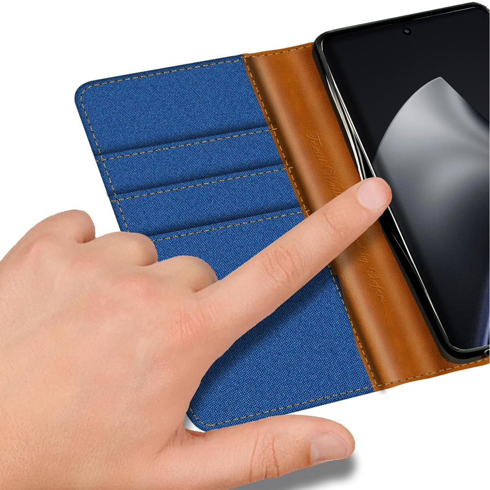 Textil Wallet für Xiaomi 15T Pro in Blau