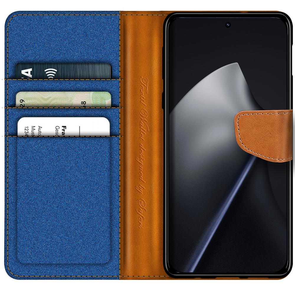 Textil Wallet für Xiaomi 15T Pro in Blau