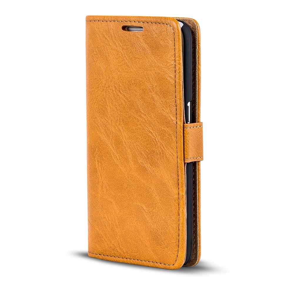 Retro Wallet für Samsung Galaxy S6 in Gelbbraun