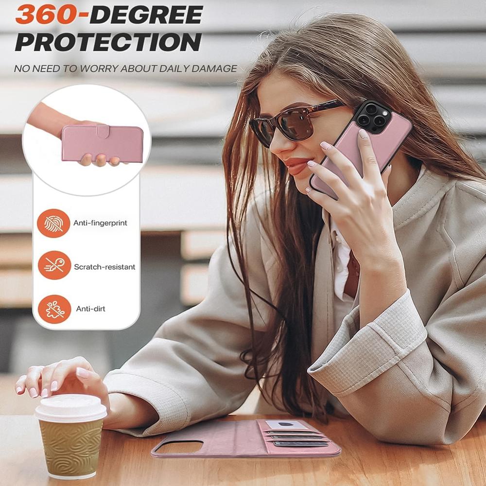 Magnetic Wallet für Apple iPhone 16 Pro Max in Rosegold