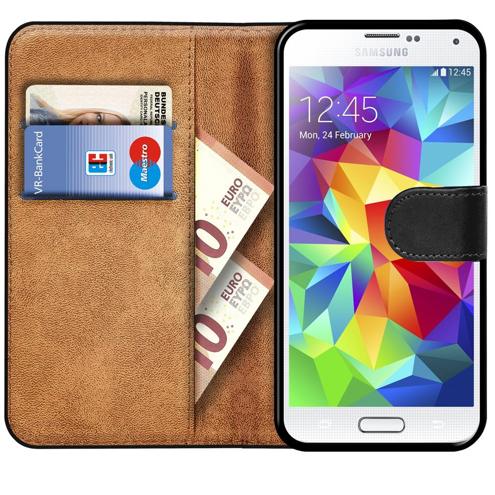 Basic Wallet für Samsung Galaxy S5 Mini in Schwarz