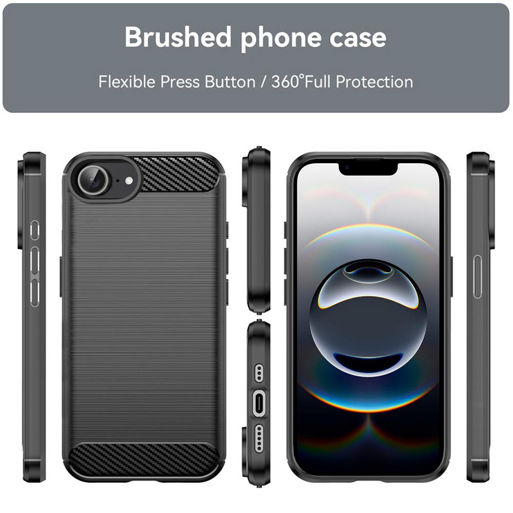 Carbon Brush TPU für Apple iPhone 17e in Schwarz