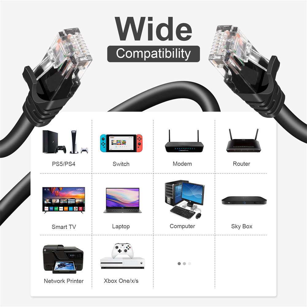 Patch RUND Kabel Cat6 - PC-600A - 8M in Schwarz