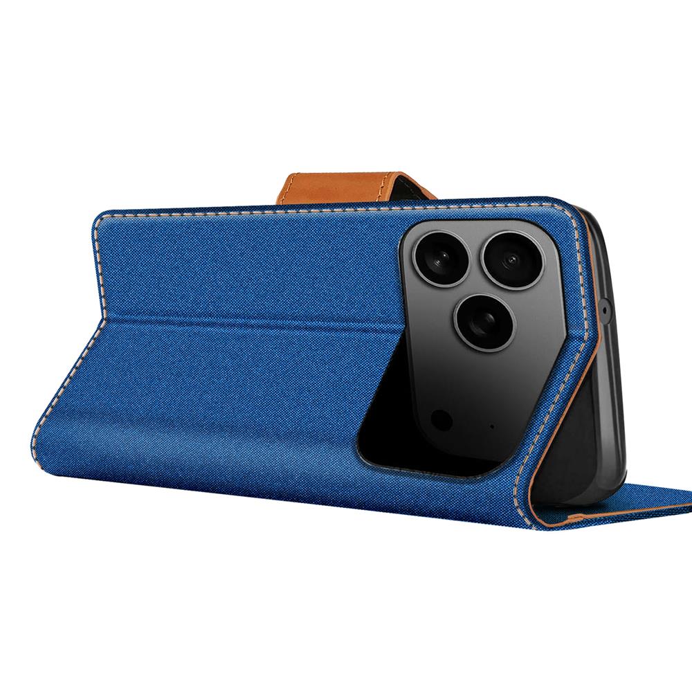 Textil Wallet für Apple iPhone 17 Pro Max in Blau