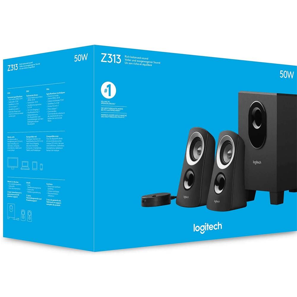 PC-Lautsprecher LOGITECH Z313, 3.5mm, Stereo 2.1