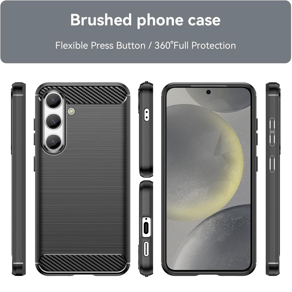 Carbon Brush TPU für Samsung Galaxy S24 FE in Schwarz