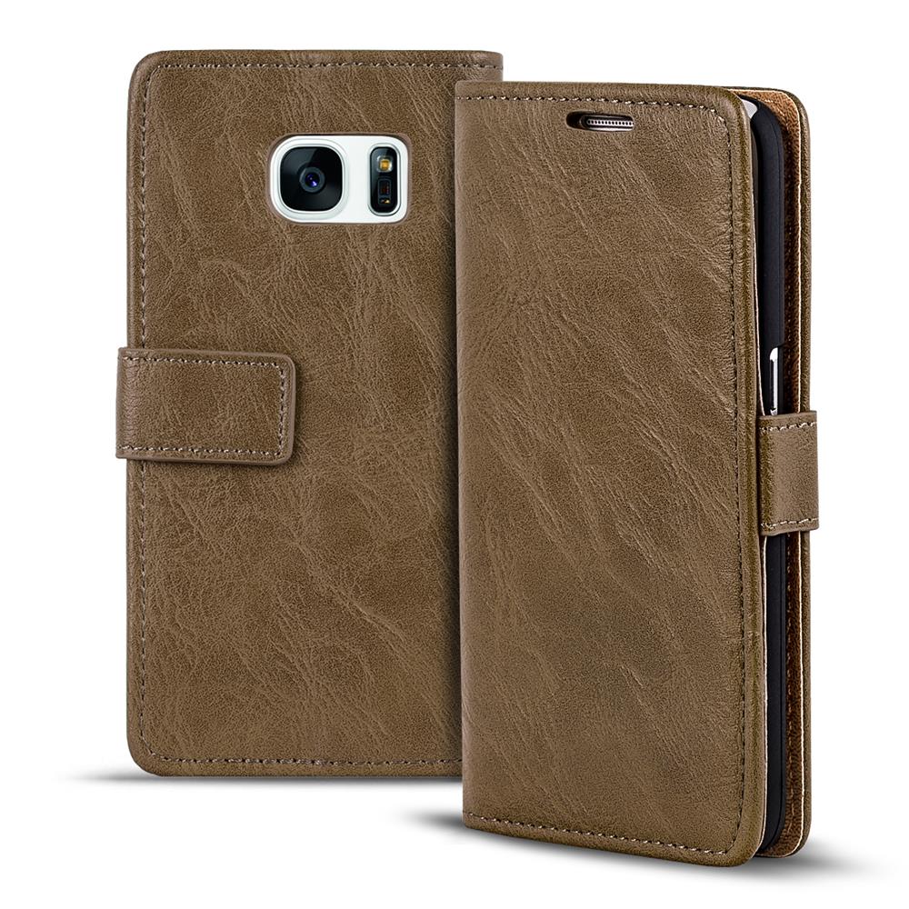 Retro Wallet für Samsung Galaxy S7 in Mocca