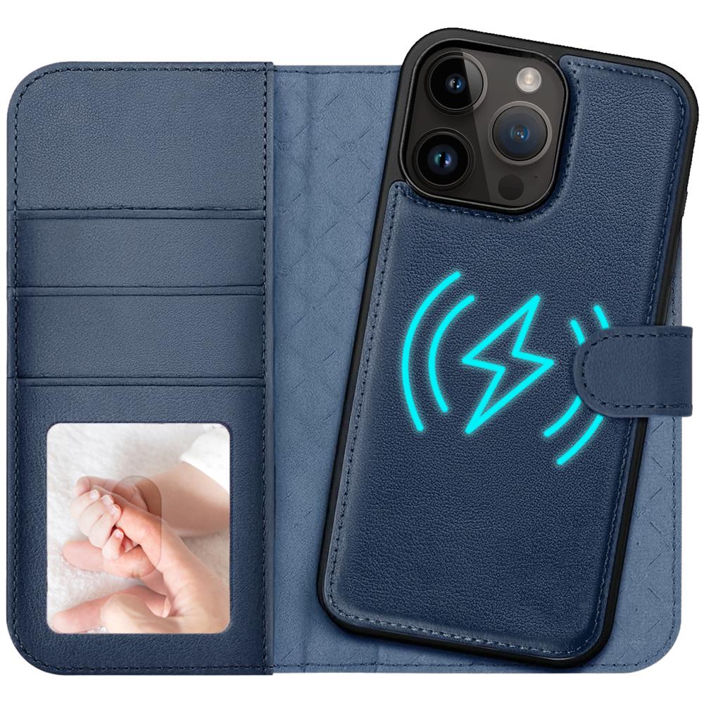 Magnetic Wallet für Apple iPhone 14 Pro Max in Blau