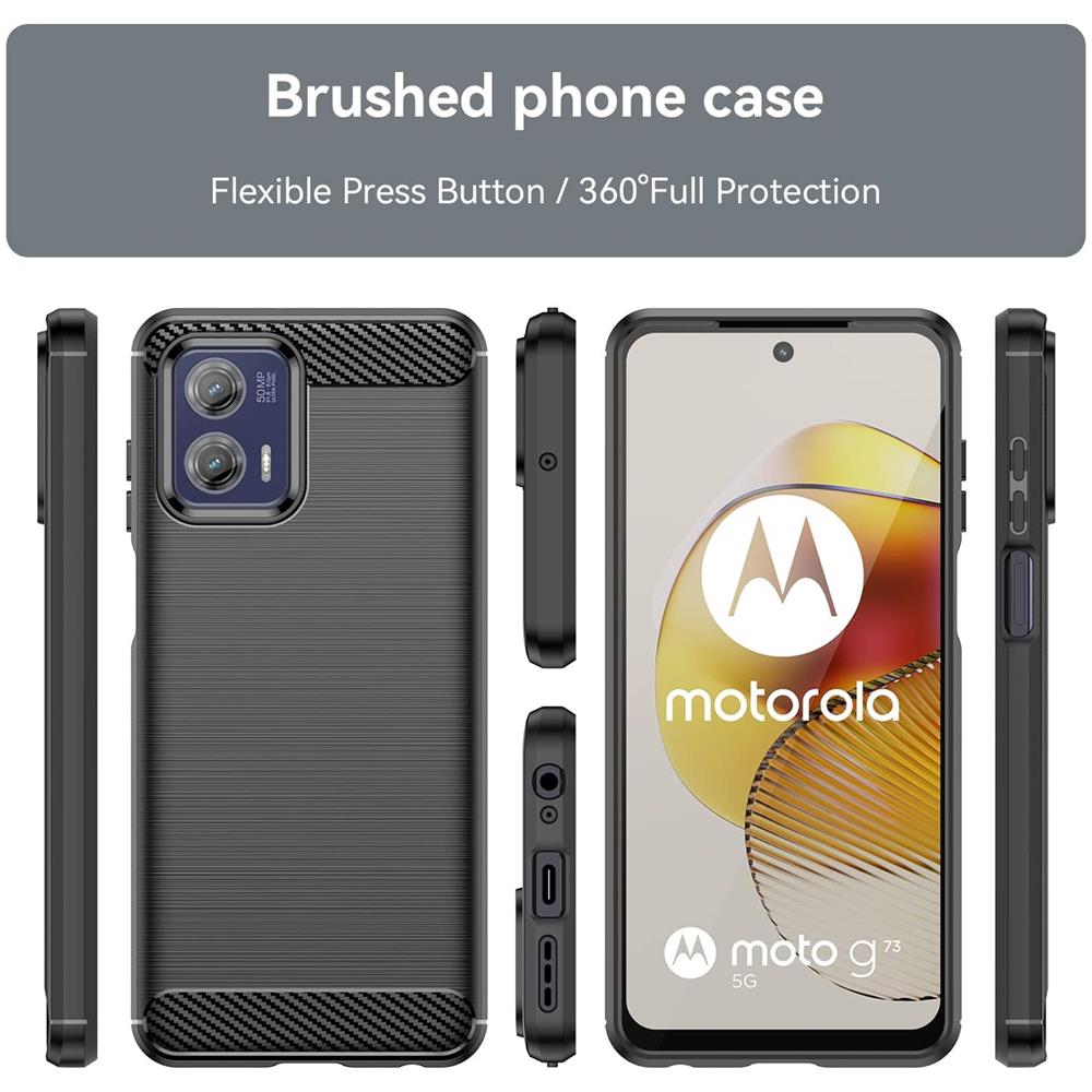 Carbon Brush TPU für Motorola Moto G73 5G in Schwarz