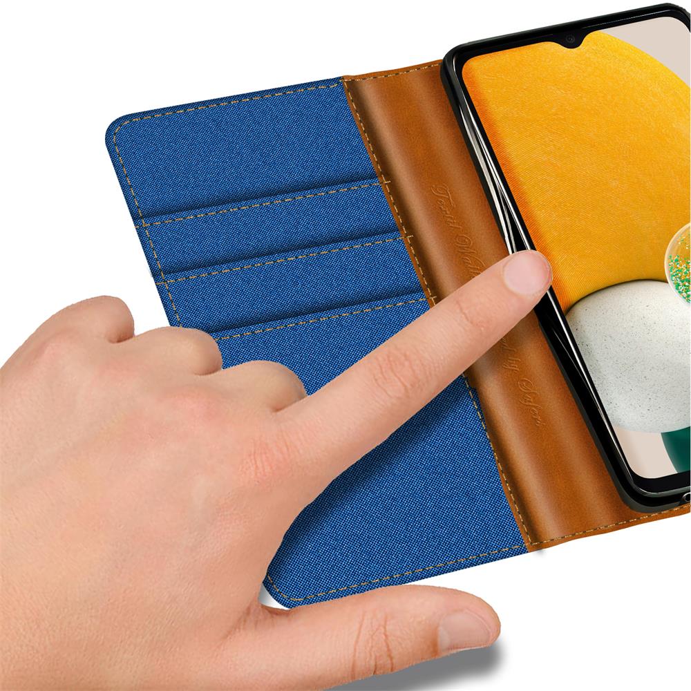 Textil Wallet für Samsung Galaxy A33 5G in Blau