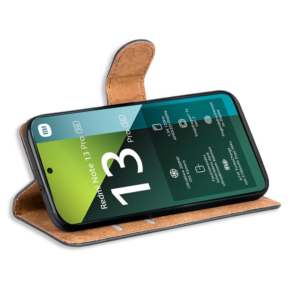 Basic Wallet für Xiaomi Redmi Note 13 Pro 5G in Schwarz