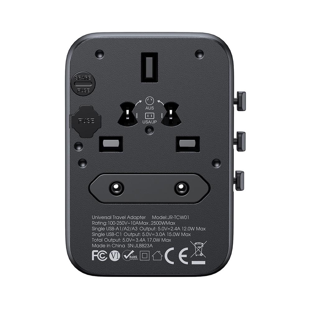 Joyroom Reiseadapter JR-TCW01 in Schwarz Joyroom Reiseadapter JR-TCW01 in Schwarz