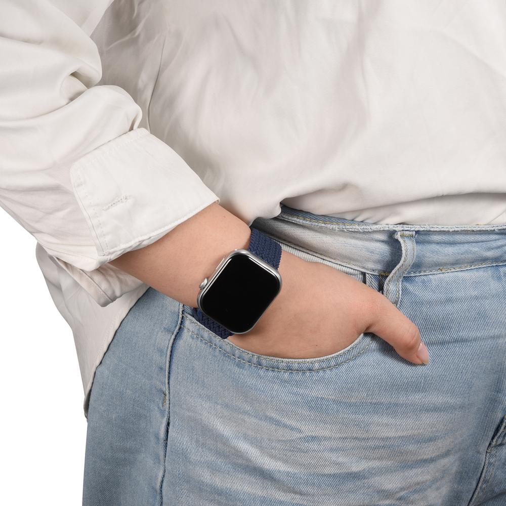 Loop Nylonarmband für Apple Watch 1-11/SE1-3/Ultra1-3 - 42/44/45/49mm in Sturmblau - Universal
