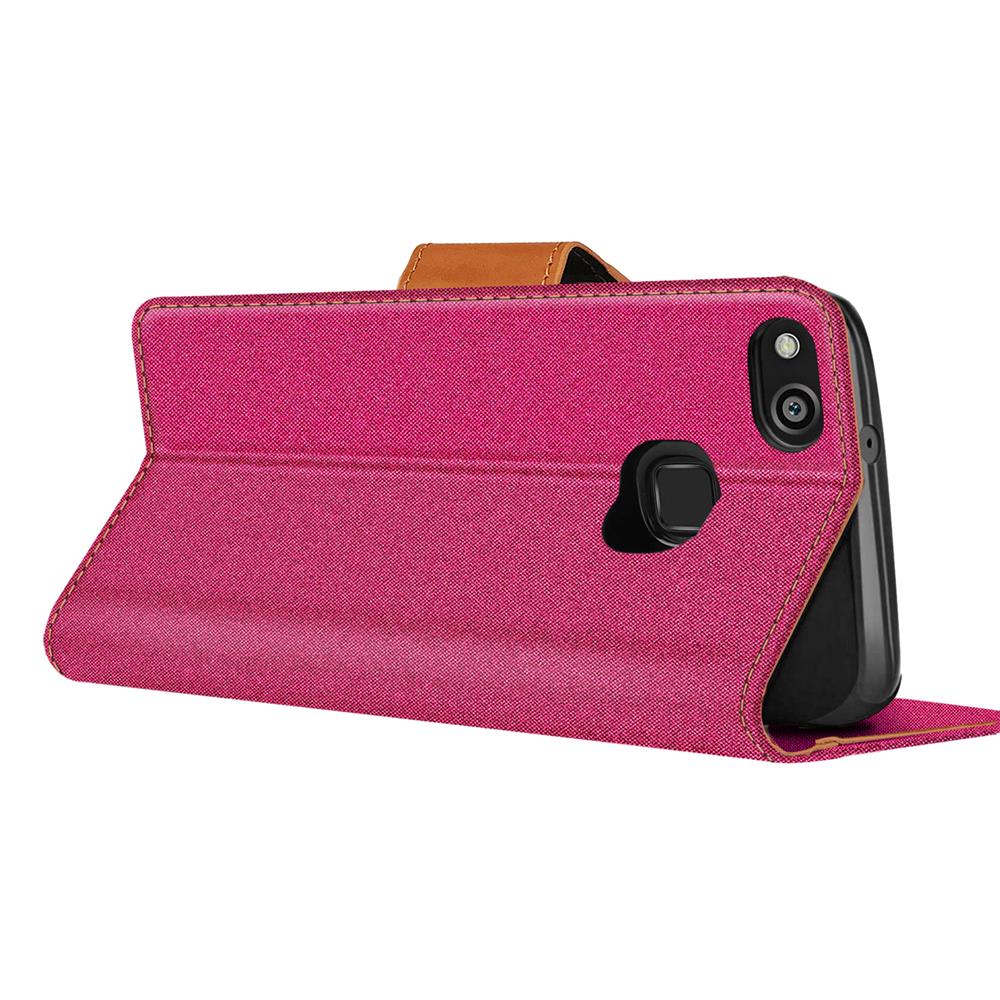 Textil Wallet für Huawei P10 Lite in Pink