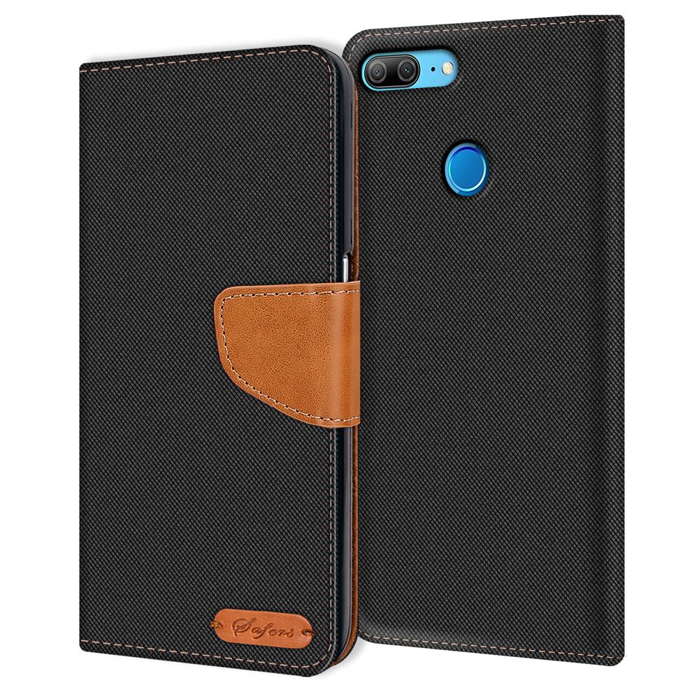 Textil Wallet für Honor 9 Lite in Schwarz