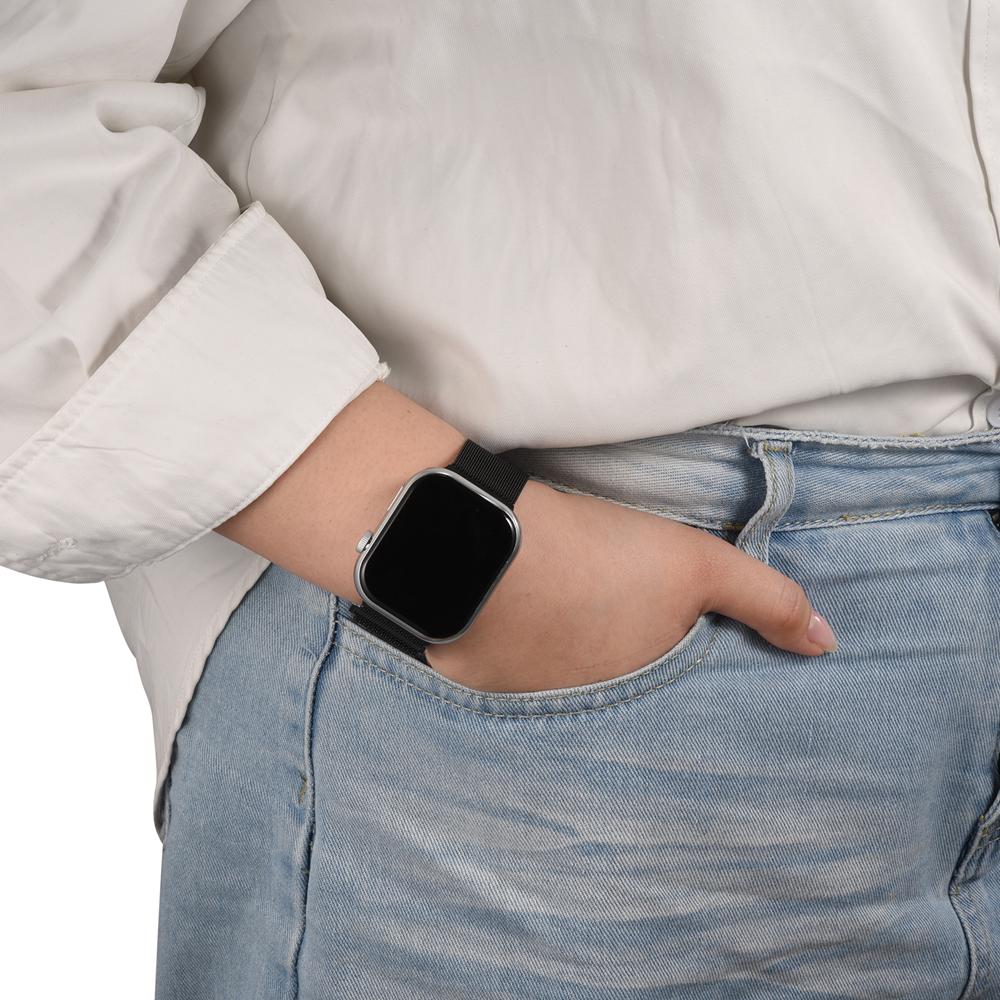 Milanese Edelstahlarmband Apple Watch 1-11/SE1-3/Ultra1-3 - 42/44/45/49mm in Schwarz - Universal