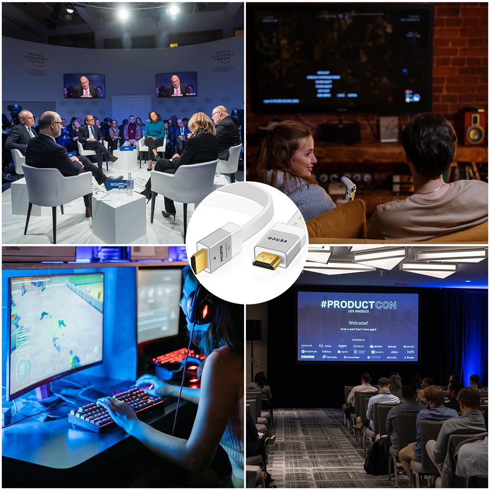 HDMI Flach Kabel - HD-Flat-100B - 7.5M in Weiss