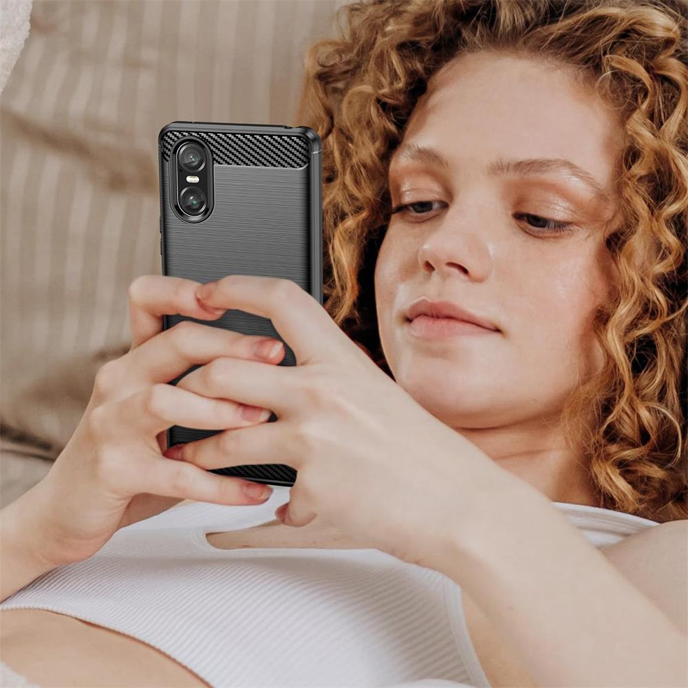 Carbon Brush TPU für Sony Xperia 10 VI in Schwarz