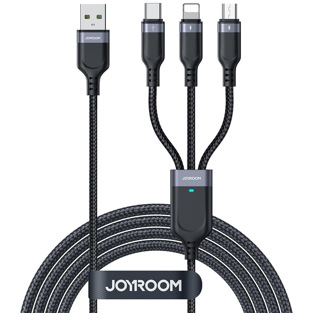 Joyroom USB Kabel - 3in1 - USB - 30CM in Schwarz