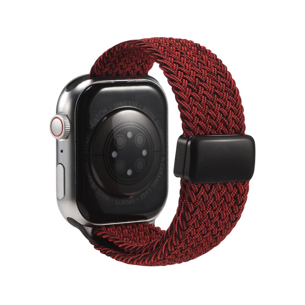 Loop Nylonarmband für Apple Watch 1-11/SE1-3/Ultra1-3 - 42/44/45/49mm in Dunkelrot - Universal