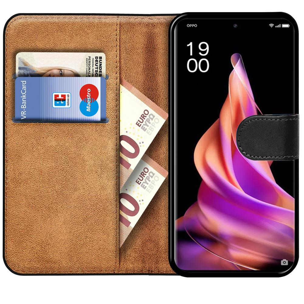 Basic Wallet für OPPO Reno 9 Pro Plus in Schwarz