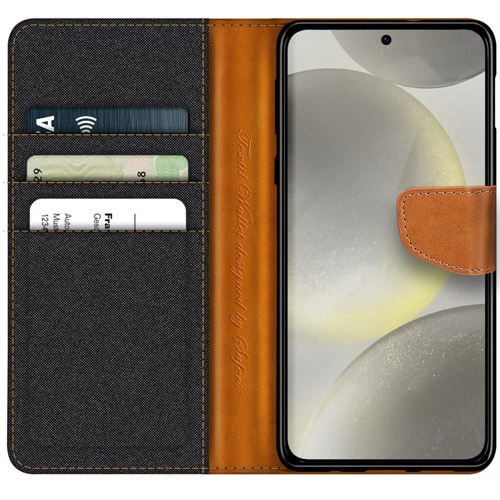Textil Wallet für Samsung Galaxy S24 Plus in Schwarz