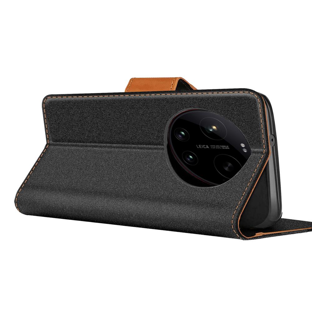 Textil Wallet für Xiaomi 17 Ultra in Schwarz