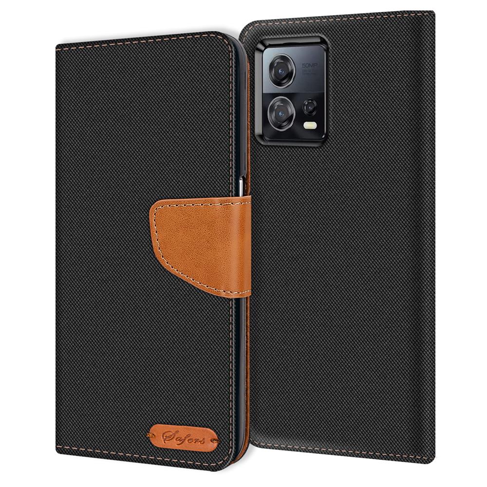 Textil Wallet für Honor 80 SE in Schwarz