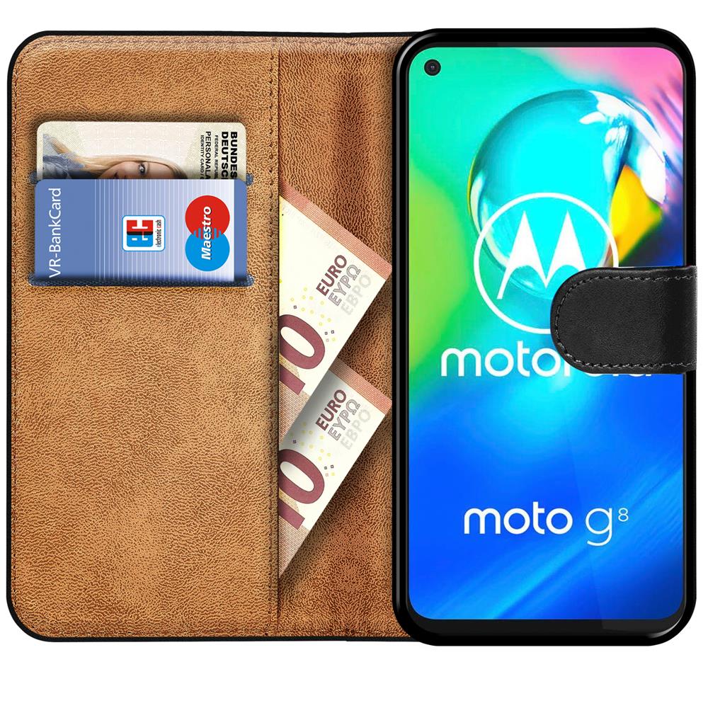 Basic Wallet für Motorola Moto G8 in Schwarz