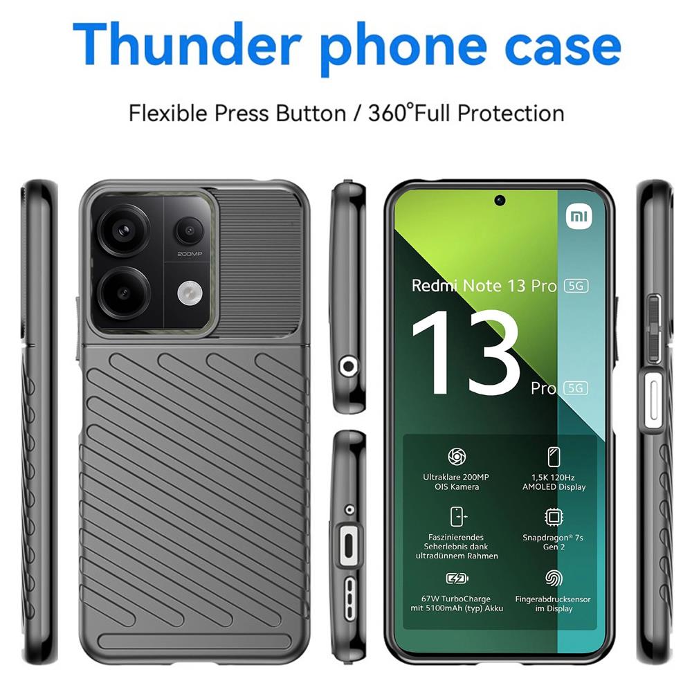 Thunder Case für Xiaomi Redmi Note 13 Pro 5G in Schwarz