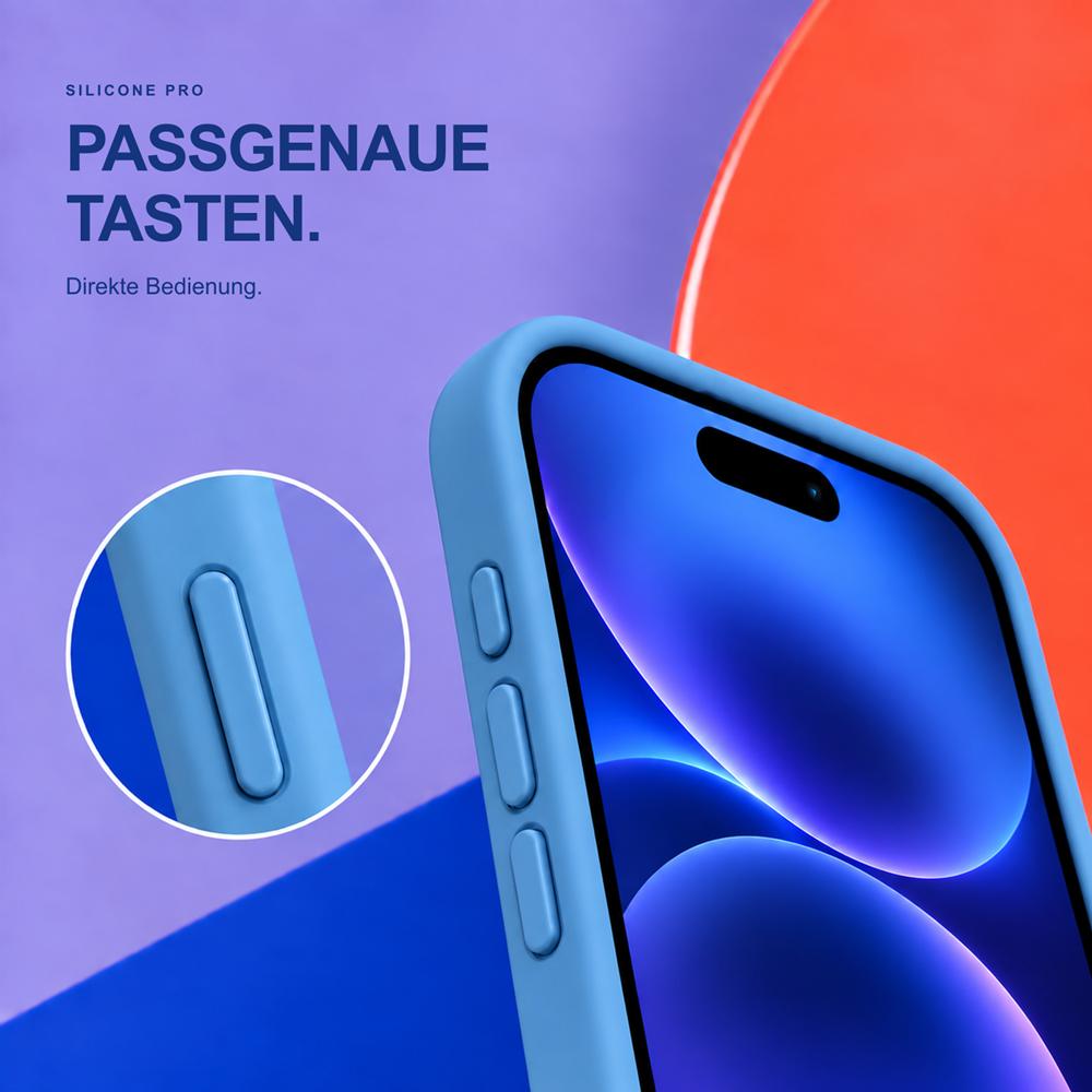 Silicone Pro · iPhone 16 · Marineblau