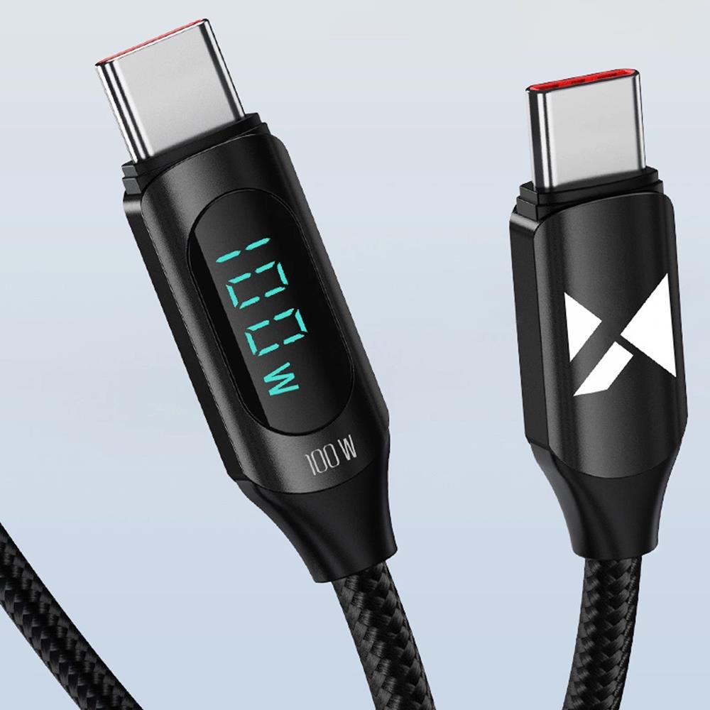 Wozinsky Display Ladekabel Type C / Type C 1M in Schwarz