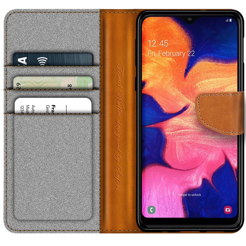Textil Wallet für Samsung Galaxy A20e in Grau