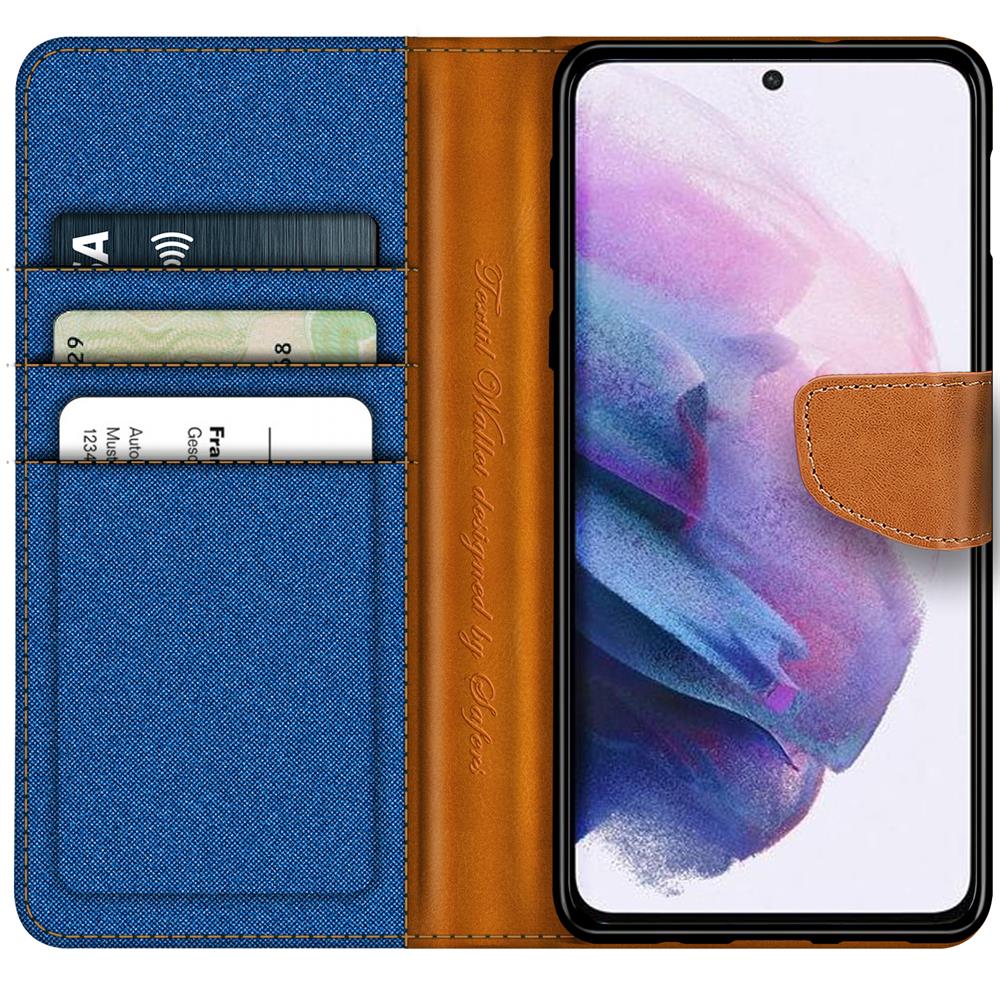 Textil Wallet für Samsung Galaxy S23 Ultra in Blau