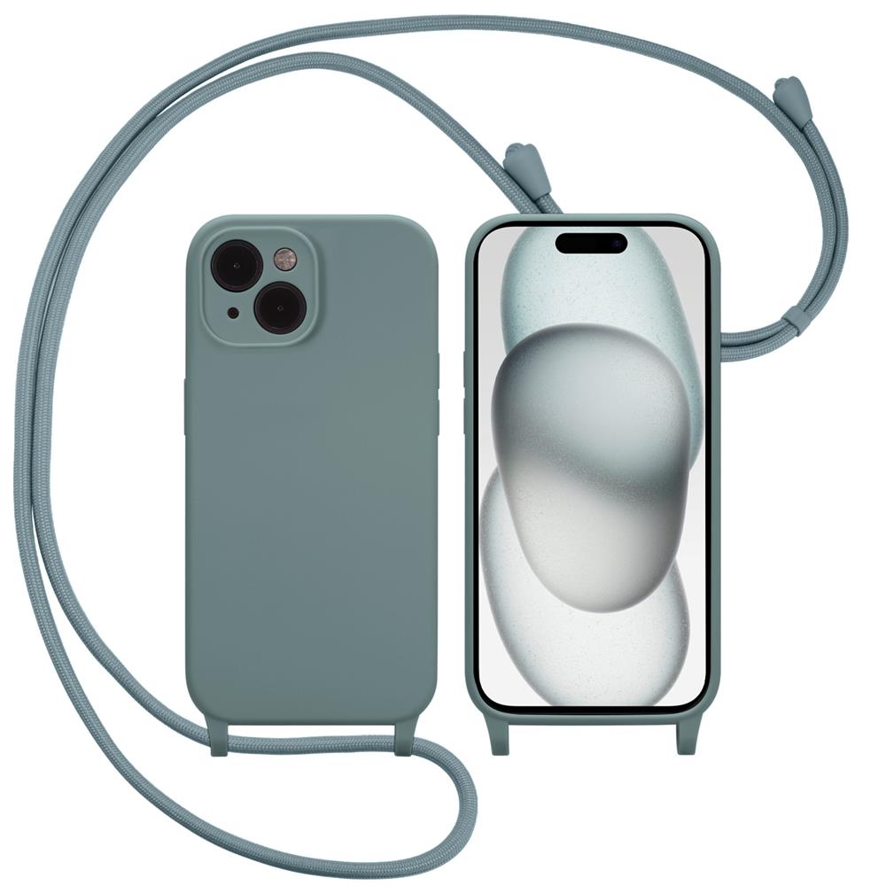 Connect Case Colour inkl. Kette für Apple iPhone 15 Plus in Dunkelgrün
