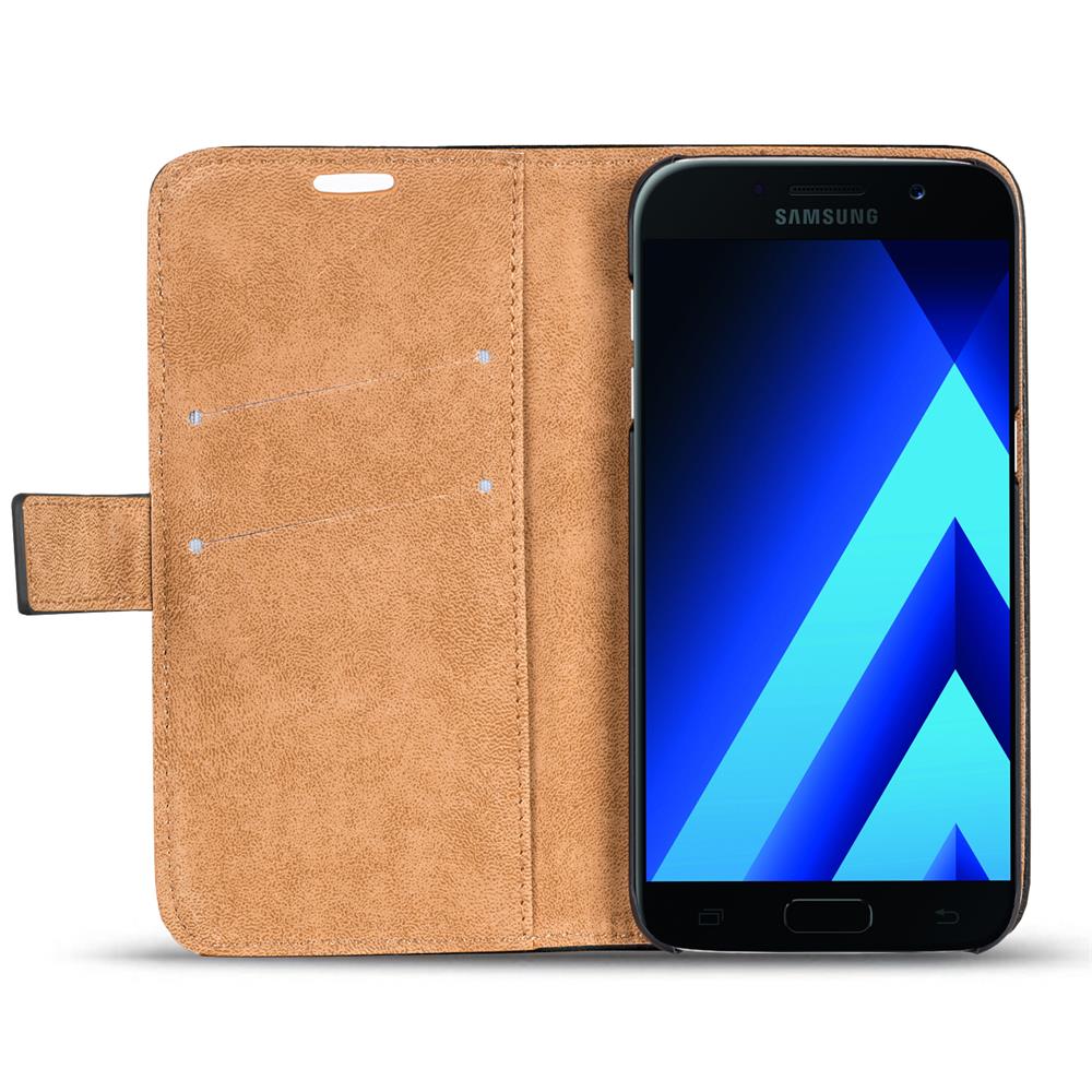 Retro Wallet für Samsung Galaxy A3 2017 (A320) in Schwarz