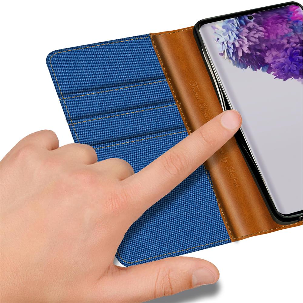 Textil Wallet für Samsung Galaxy S20 FE in Blau