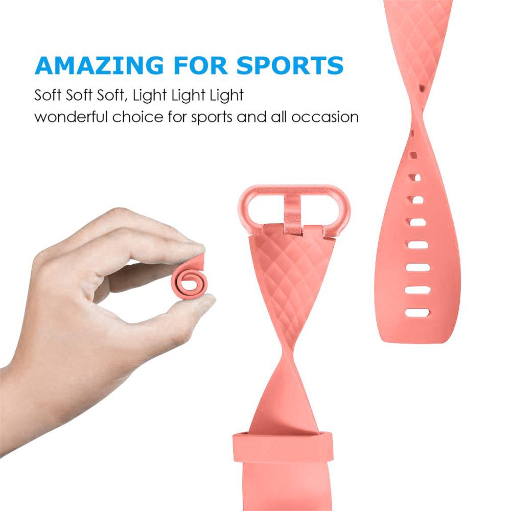 Fitnessarmband TPU für Fitbit Charge 3 / 4 - Größe S in Rosa