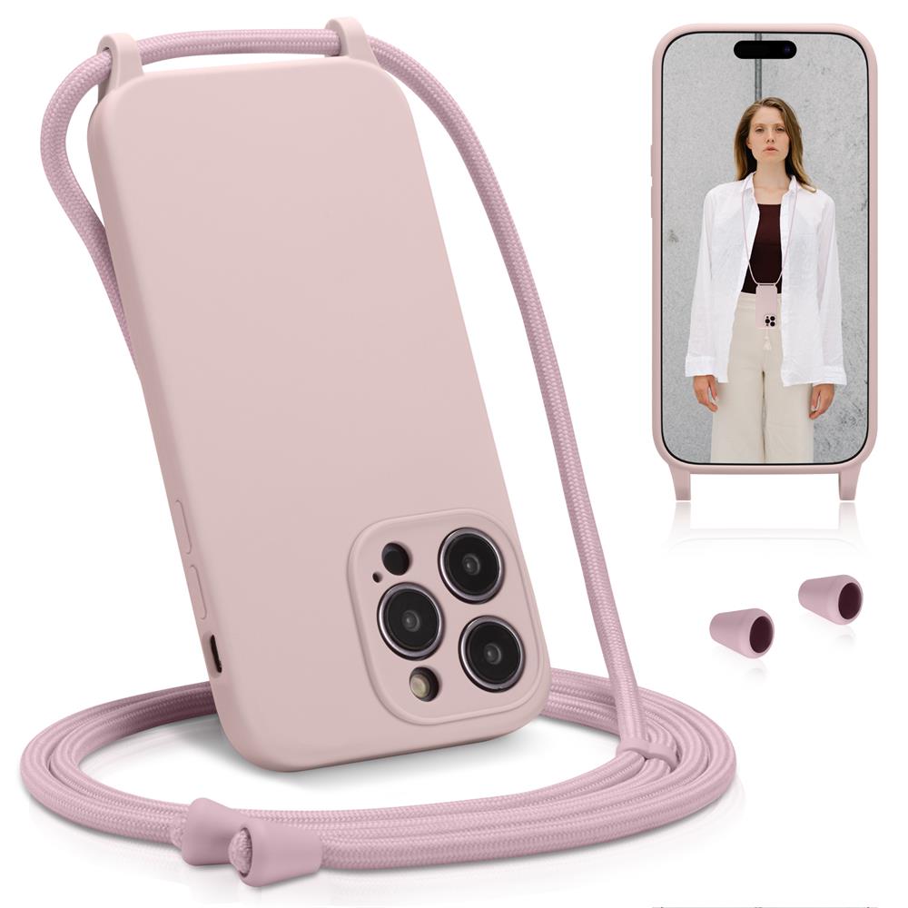 Connect Case Colour inkl. Kette für Apple iPhone 15 Pro Max in Creme