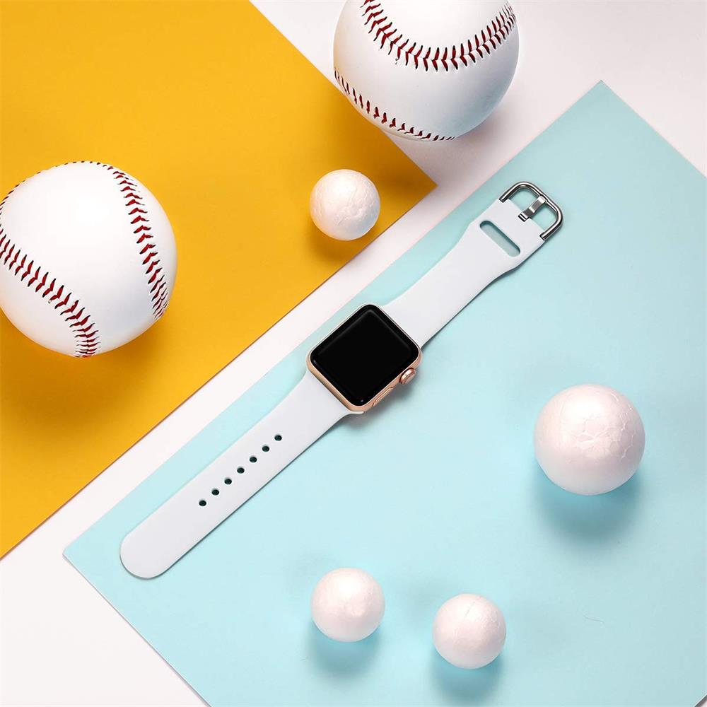 Fitnessarmband TPU für Apple Watch 1-9 - 42/44/45 - Gr. S in Weiss