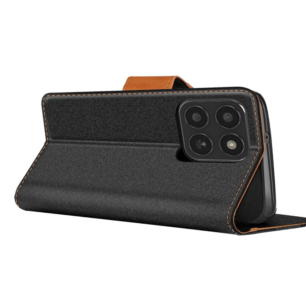 Textil Wallet für Honor 400 Smart in Schwarz