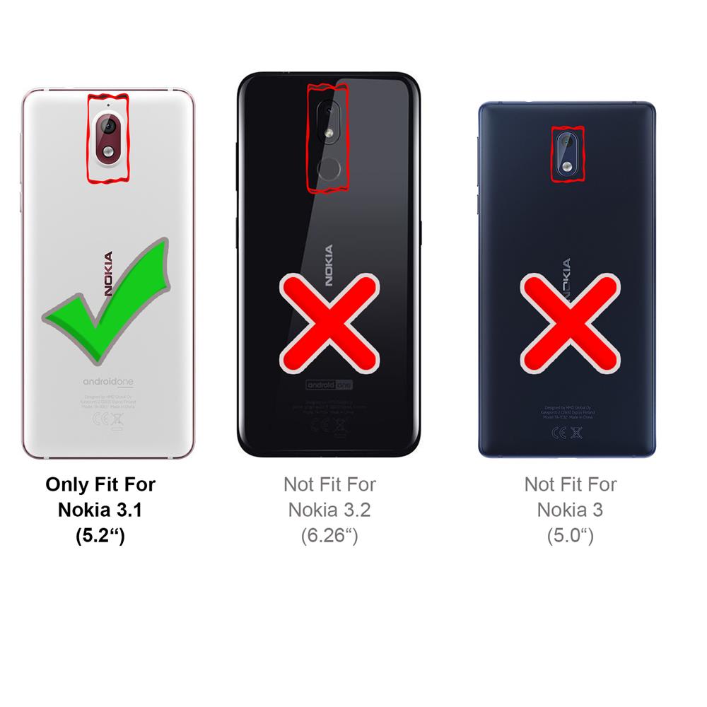 Electroplated Flip für Nokia 3.1 in Schwarz