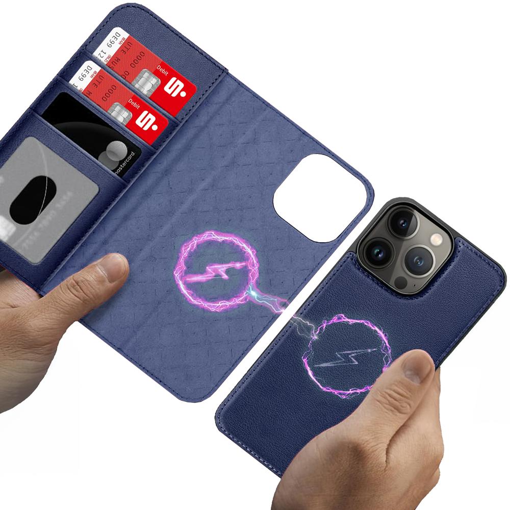 Magnetic Wallet für Apple iPhone 13 Pro in Blau