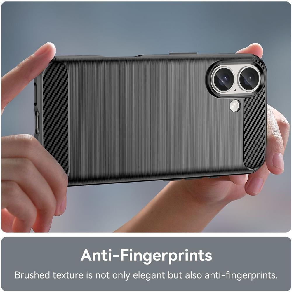 Carbon Brush TPU für Apple iPhone 16 Plus in Schwarz
