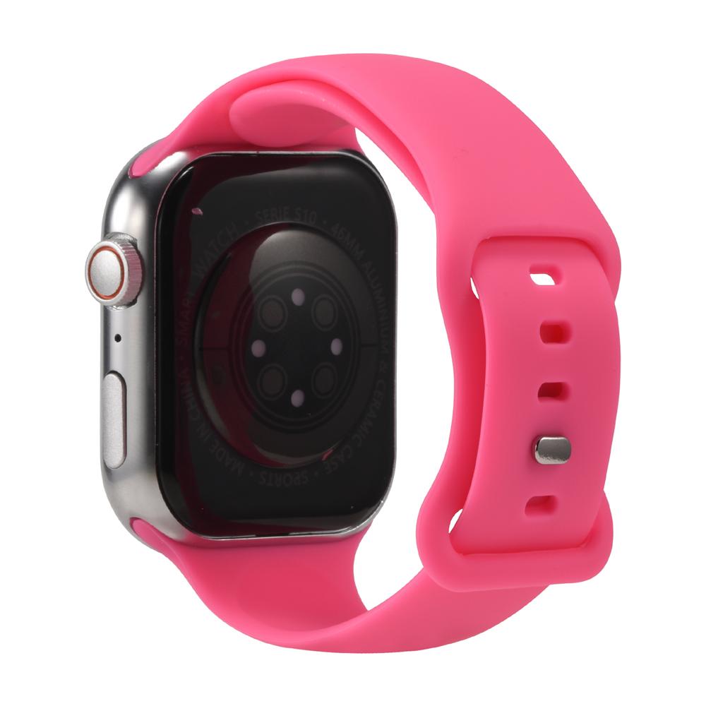 Silikonarmband Butterfly Apple Watch 1-11/SE1-3/Ultra1-3 - 42/44/45/49mm in Knallrosa - Größe L