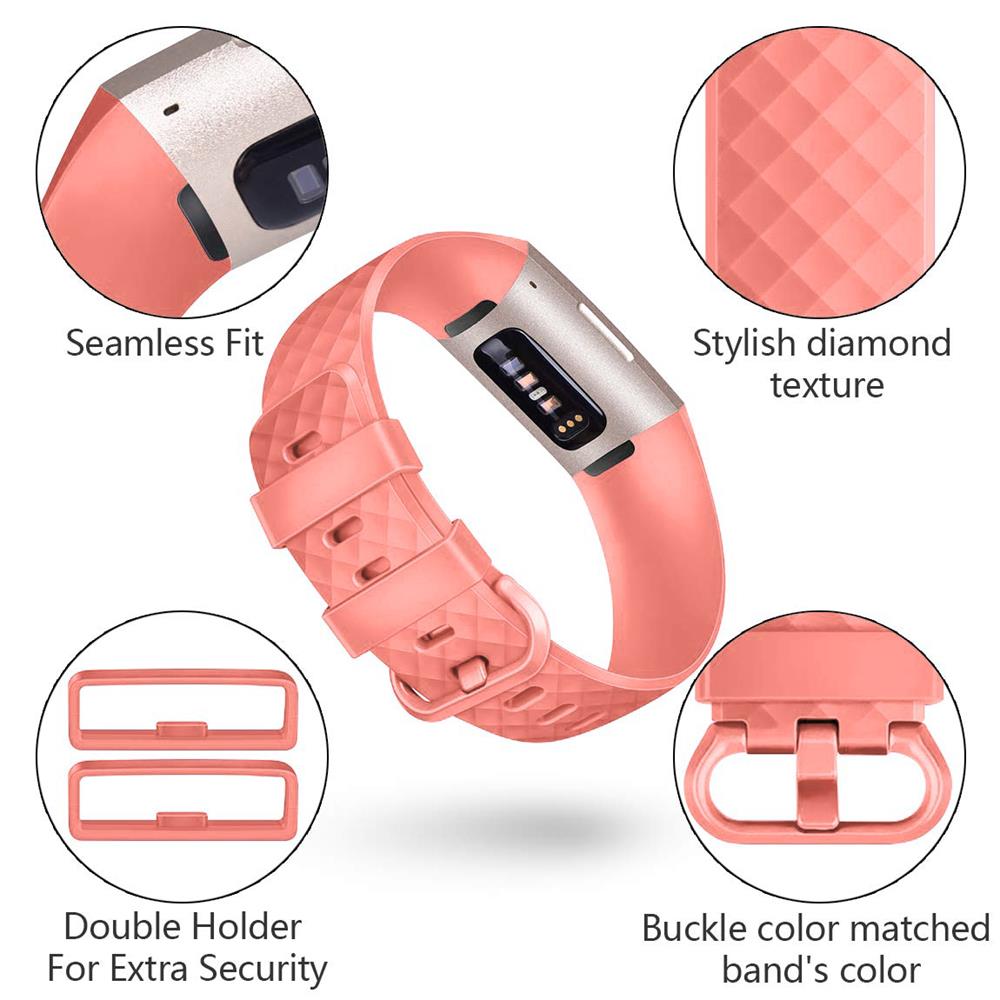 Fitnessarmband TPU für Fitbit Charge 3 / 4 - Größe S in Rosa