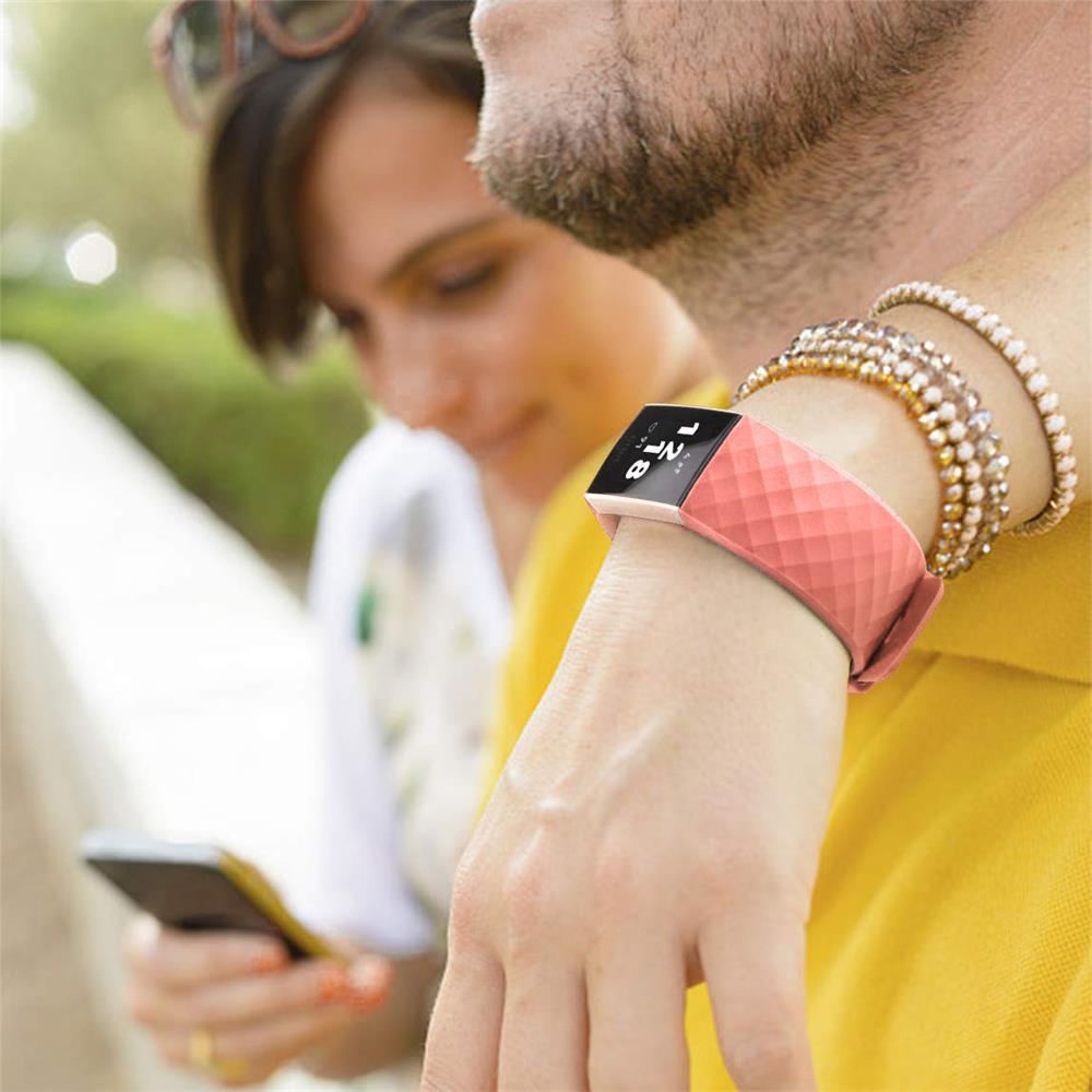 Fitnessarmband TPU für Fitbit Charge 3 / 4 - Größe S in Rosa