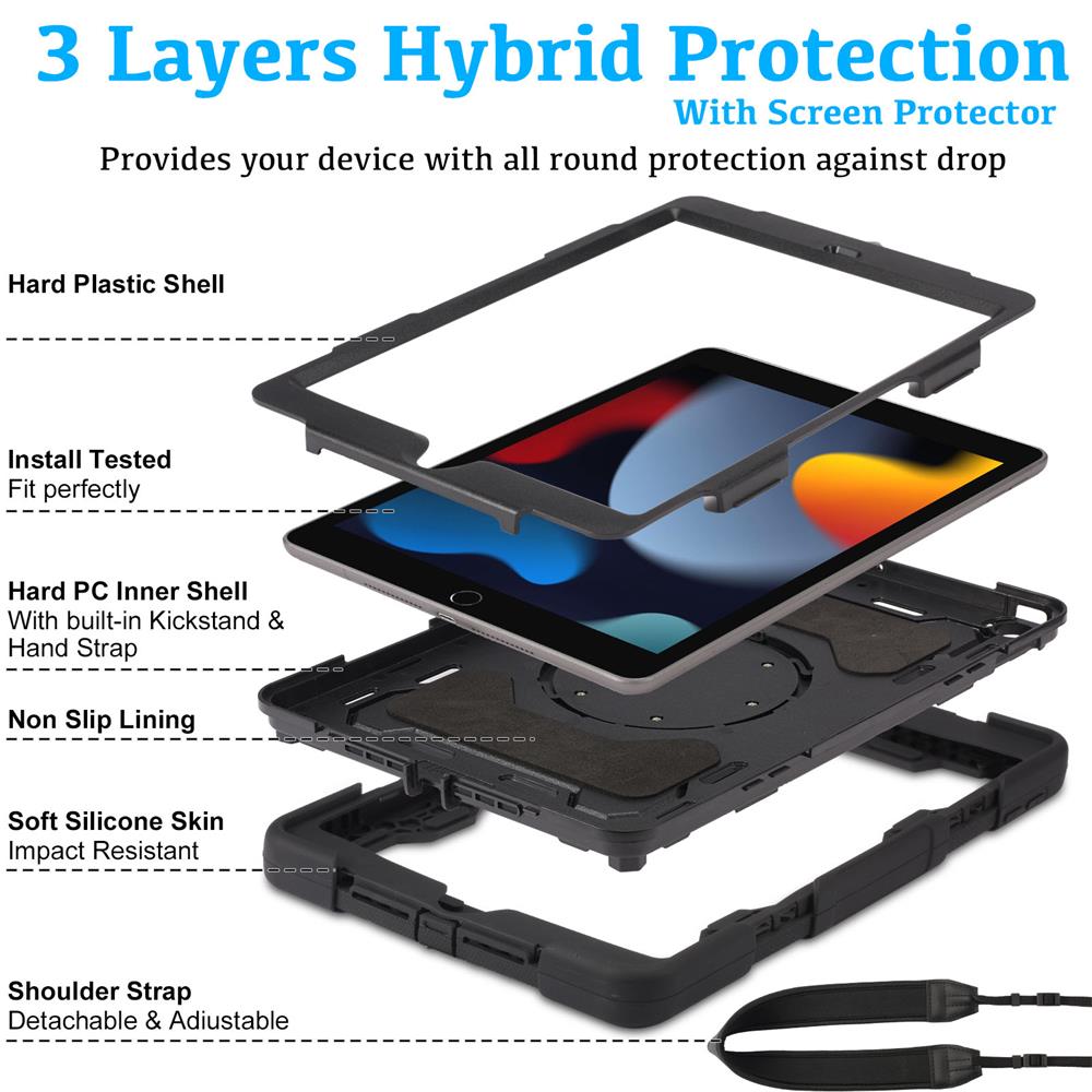 Armor Case für Apple iPad Pro 12.9 2018/2020/2021 in Schwarz