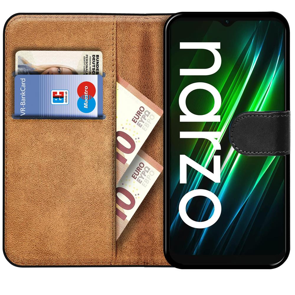 Basic Wallet für Realme Narzo 50i Prime in Schwarz